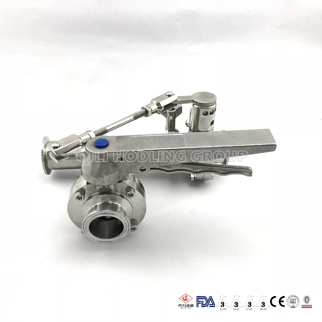 Stainless Steel Tee Type Butterfly Valve with One Pulling Ss Handle